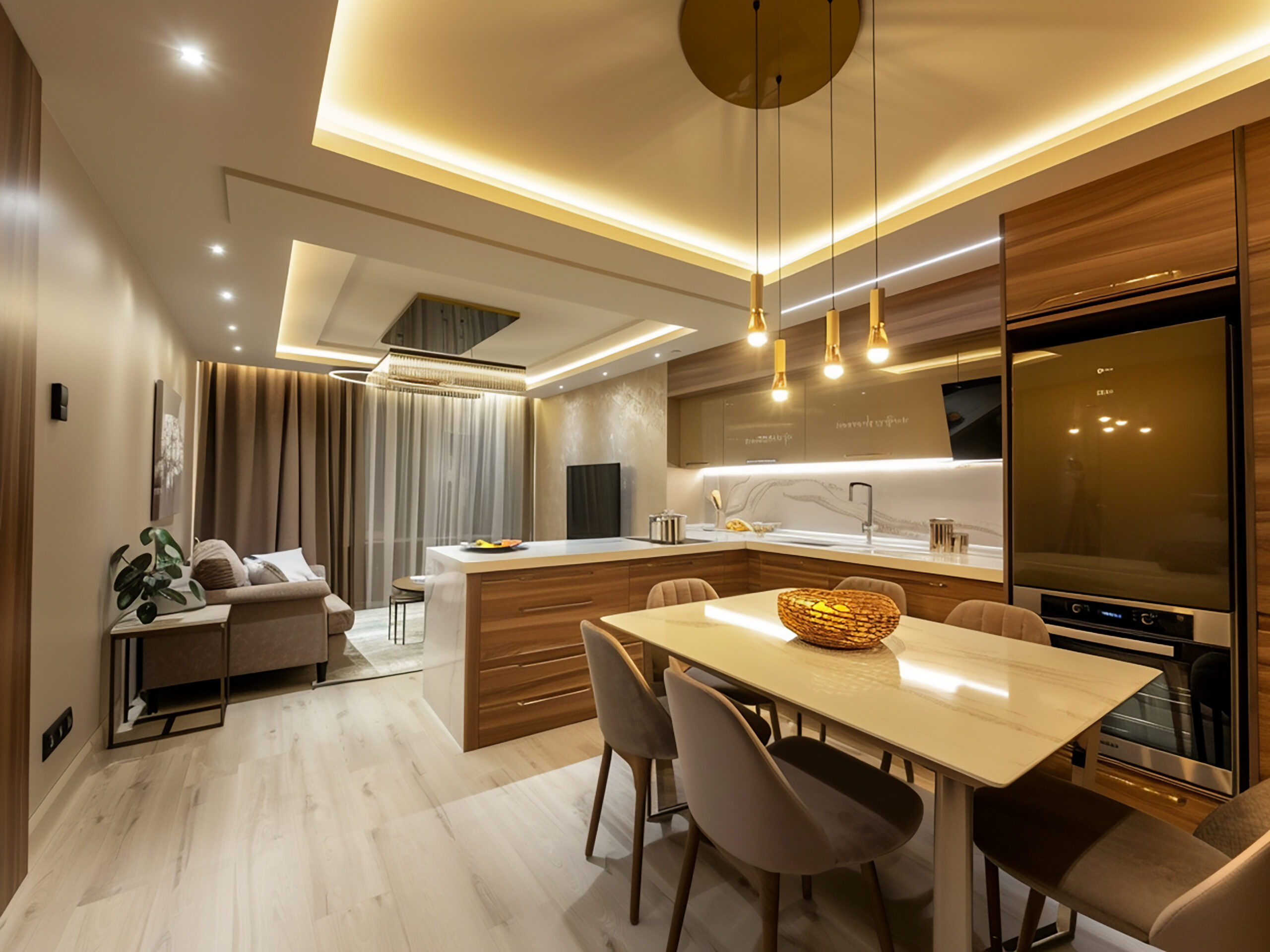 kitchen-dining-room-showcased-modern-studio-apartment-setting